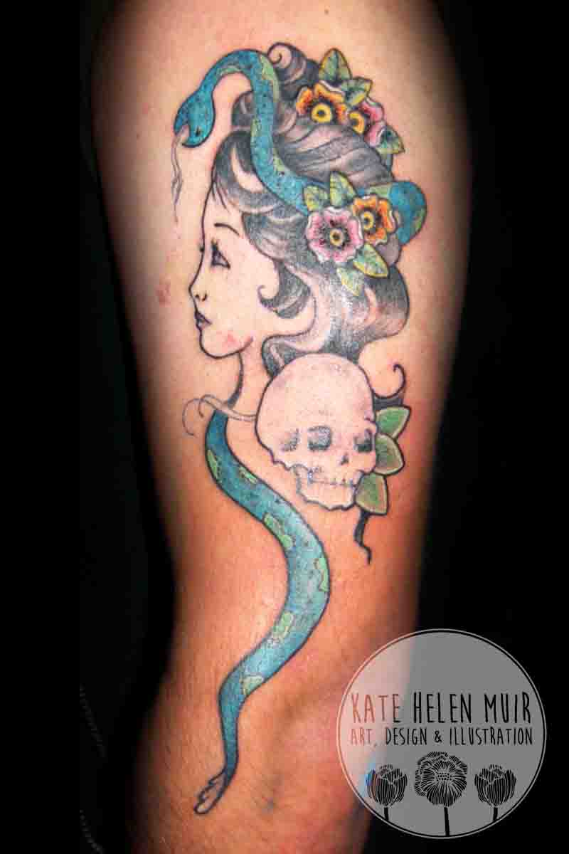 Gypsy Skull and Snake Tattoo | KateHelenMuir