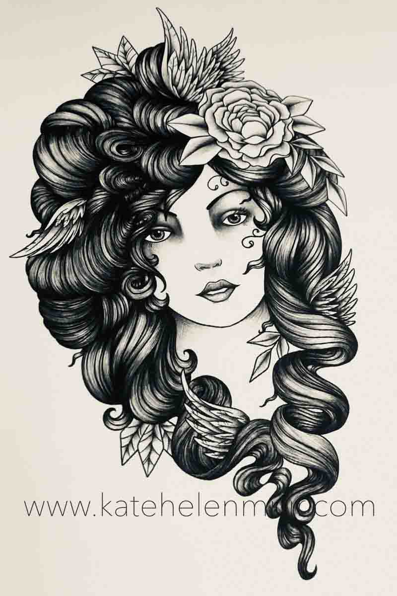 Gypsy Girl Tattoo Art Print for Sale by napiks  Redbubble